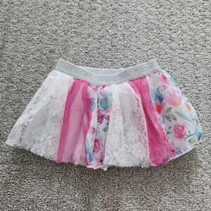 Baby Girl Lace and Floral Tutu Skirt 3 months